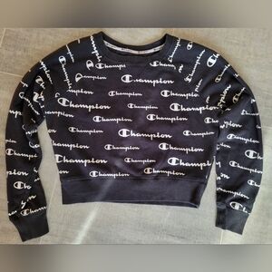 Black Champion Sweatshirt with White Logo
